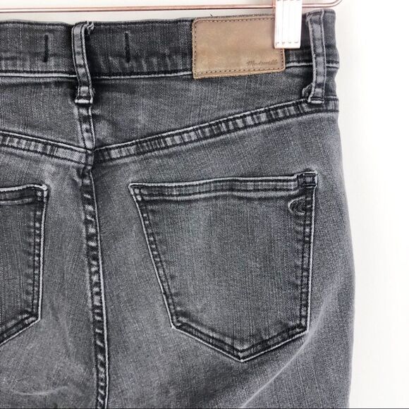 MADEWELL | 9” High Rise Skinny Jeans Black Gray Distressed Denim Women’s Size 27 - Picture 8 of 11